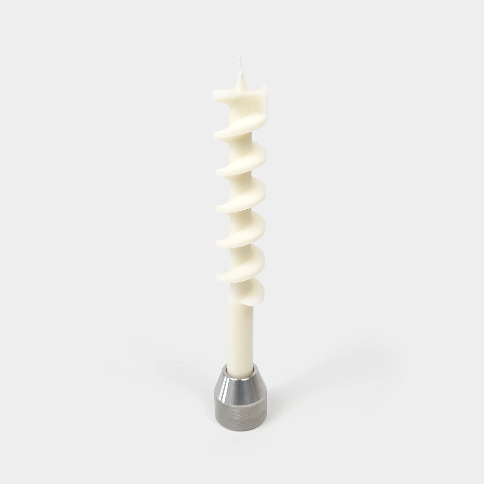 Auger Drill Bit Candle - White