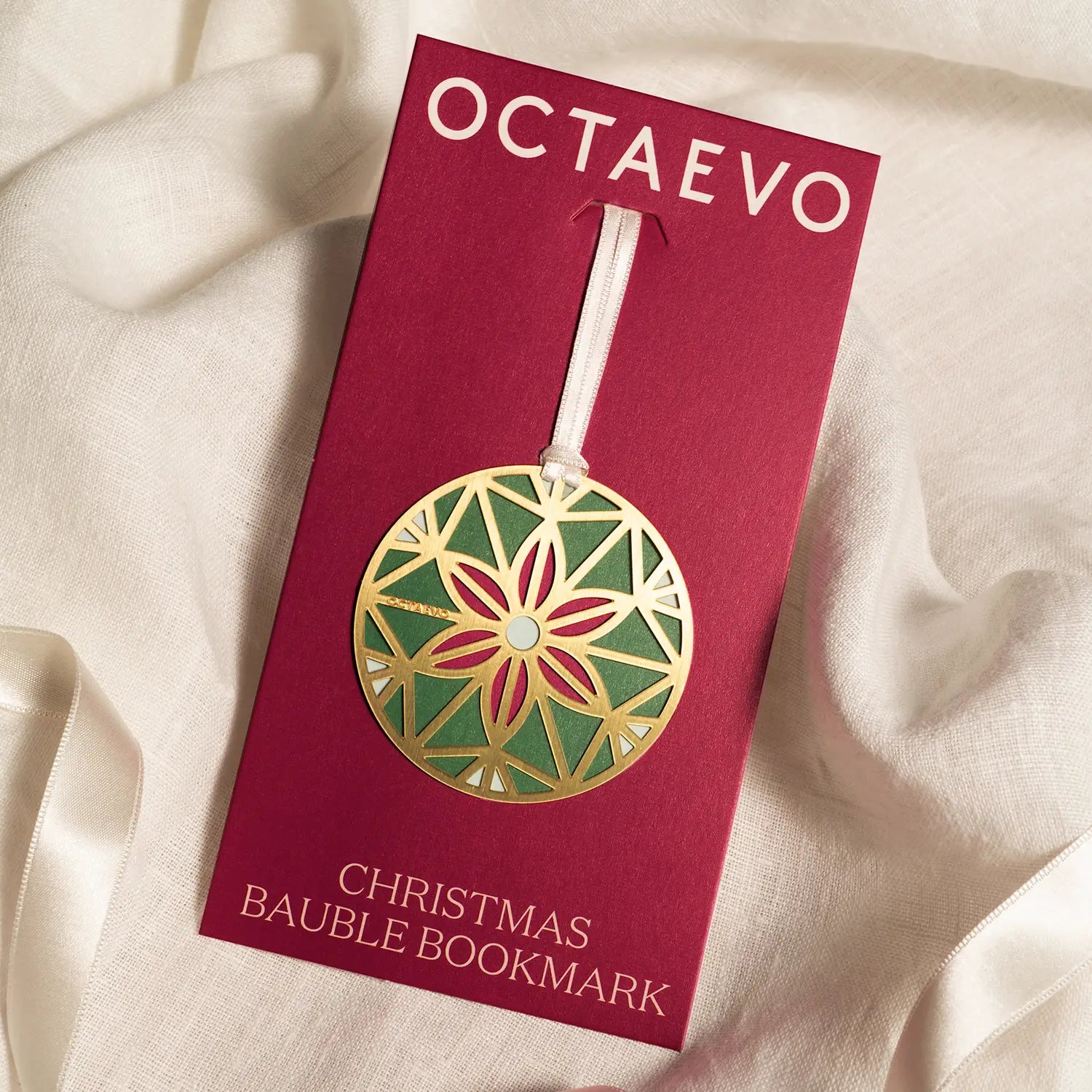 Octaevo Bookmark - Christmas Bauble 1 (Burgundy)