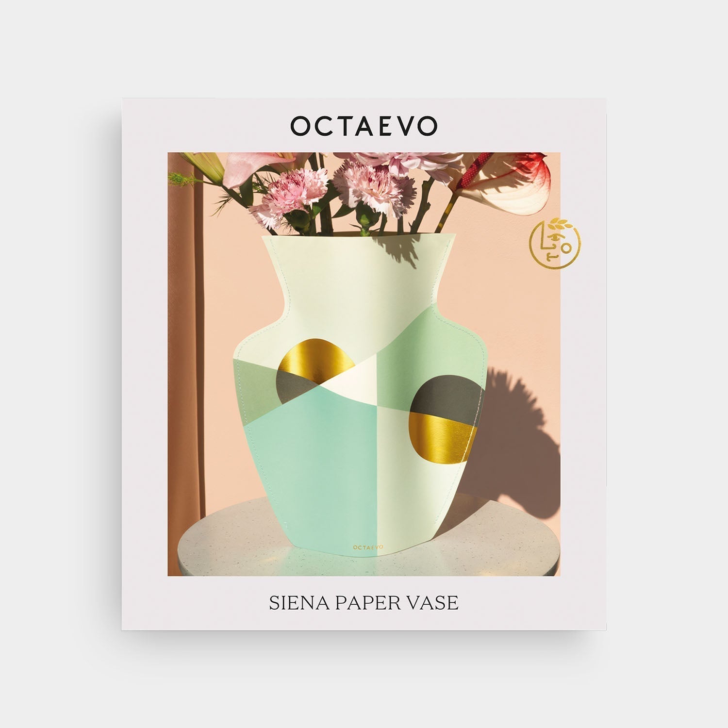 Paper Vase Siena in mint by OCTAEVO