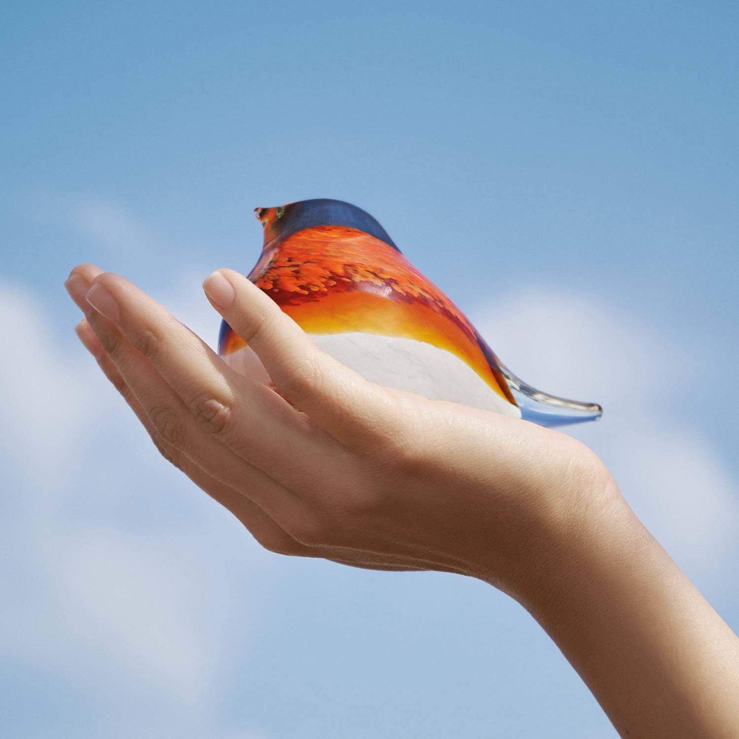 OCTAEVO Atlas Glass Bird - Orange