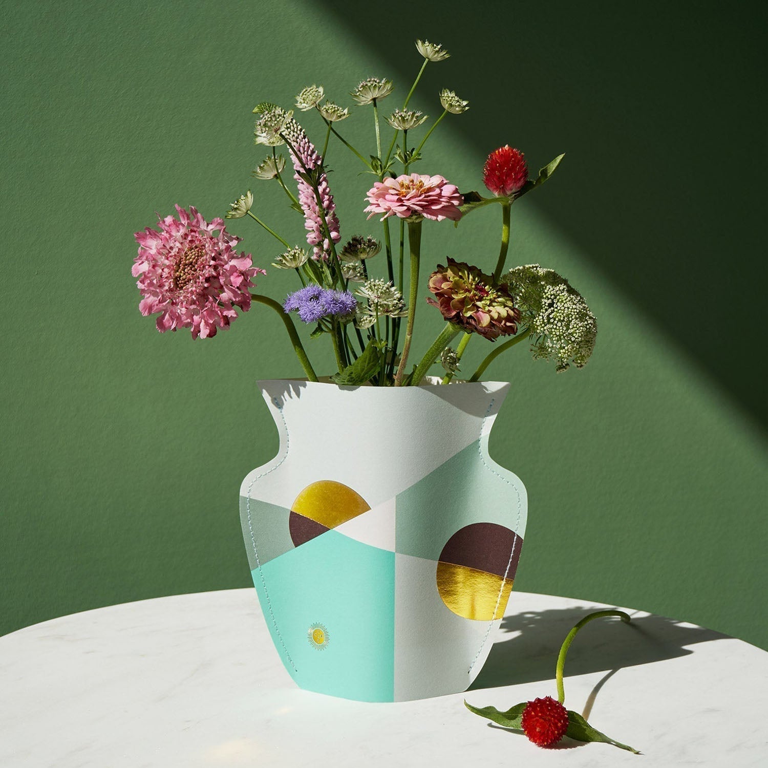 Mini Paper Vase Siena in mint by OCTAEVO