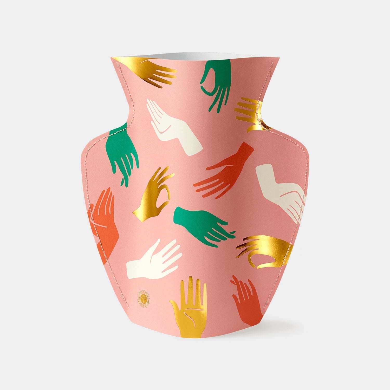 Paper Vase Hamsa in pink by OCTAEVO