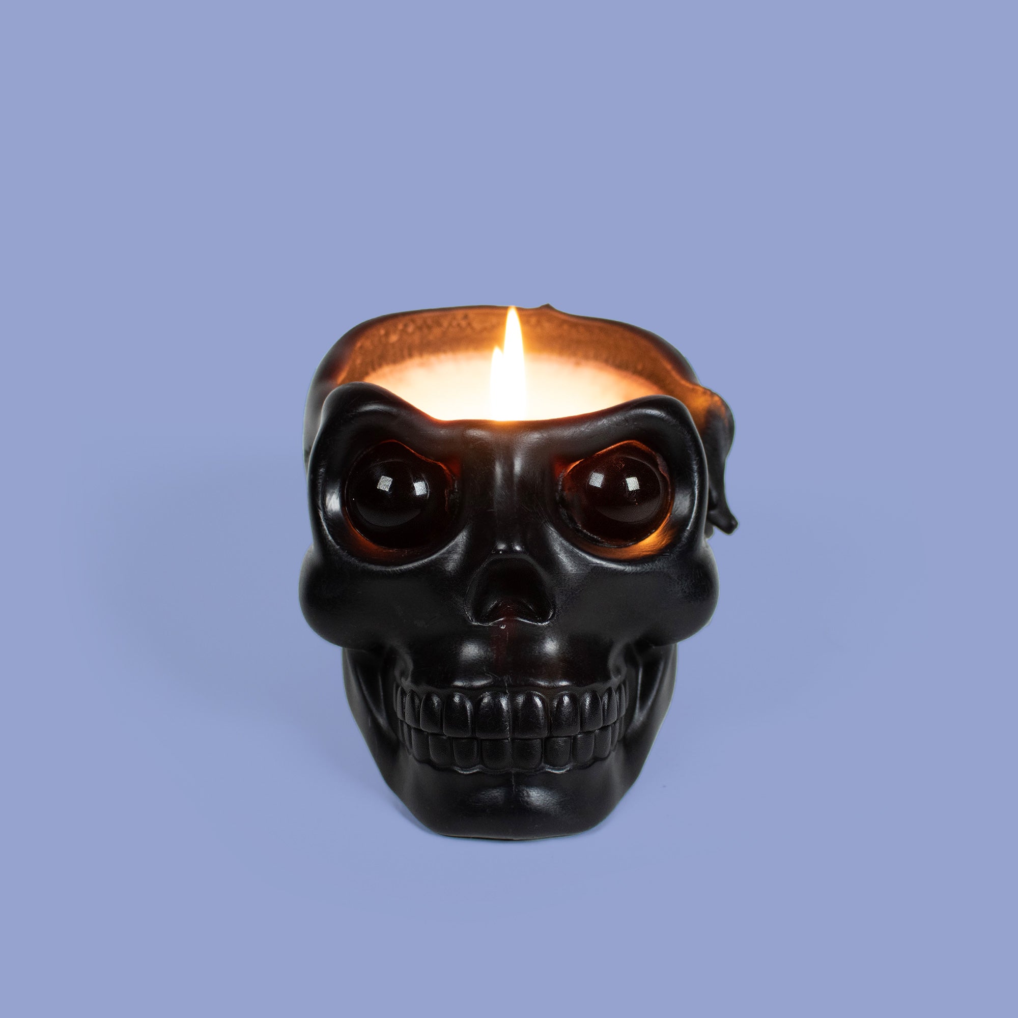 Skull Candle with Crystal Eyeballs - Black