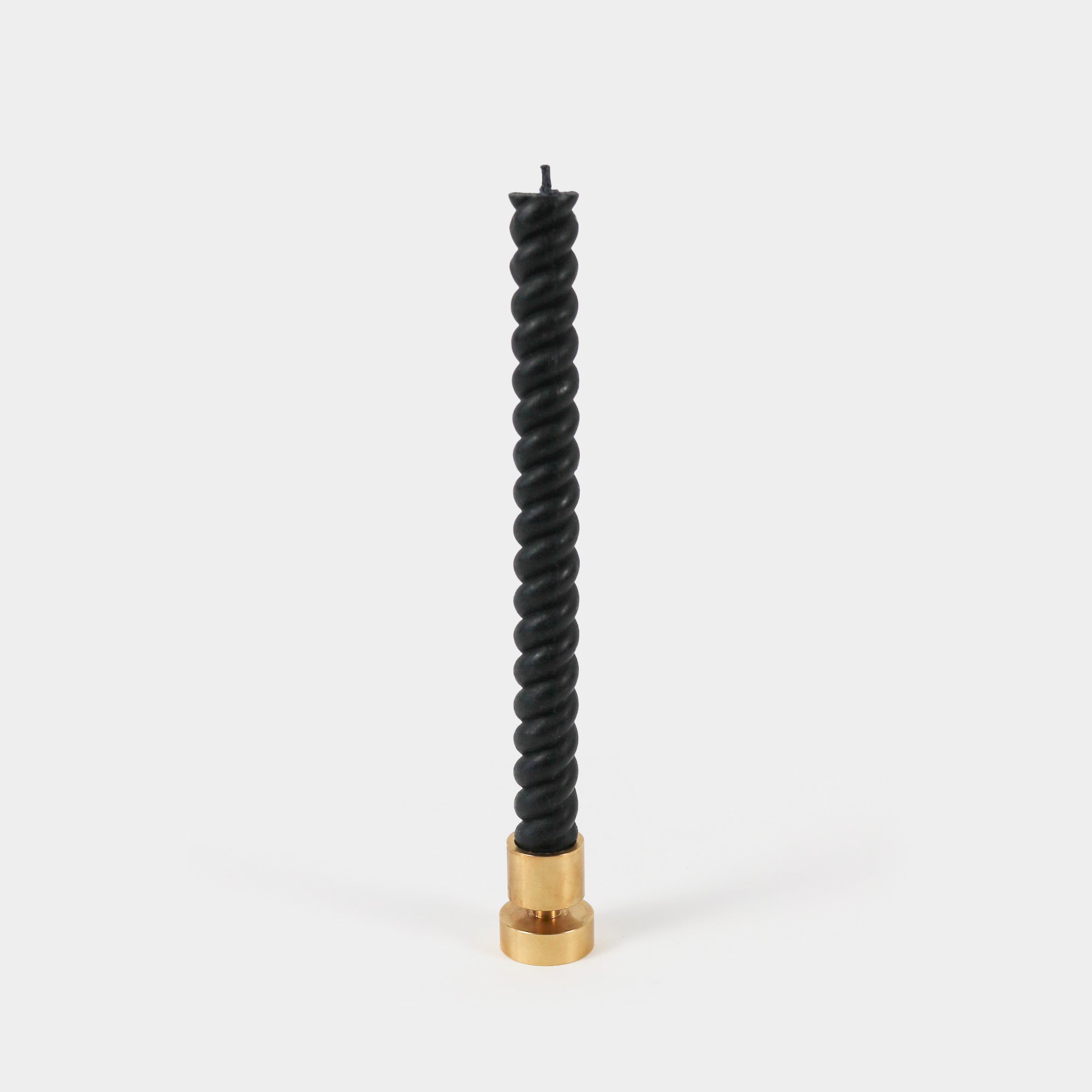 Spiral Beeswax Black + Brass Holder