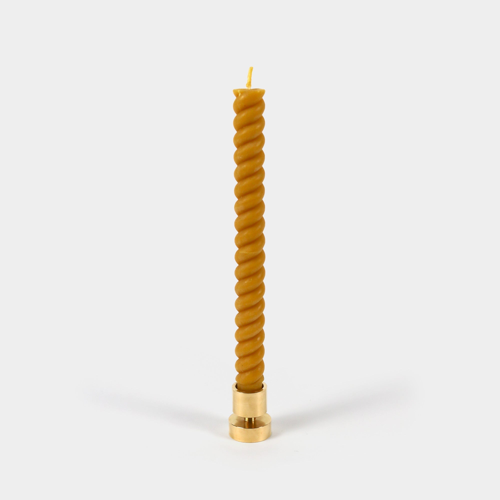Spiral Beeswax Natural + Brass Holder