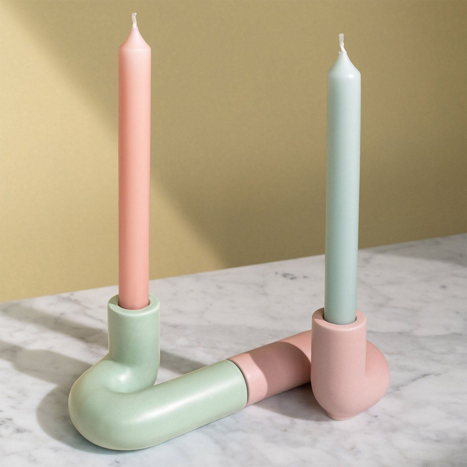 Templo Candle Holder in light mint by OCTAEVO